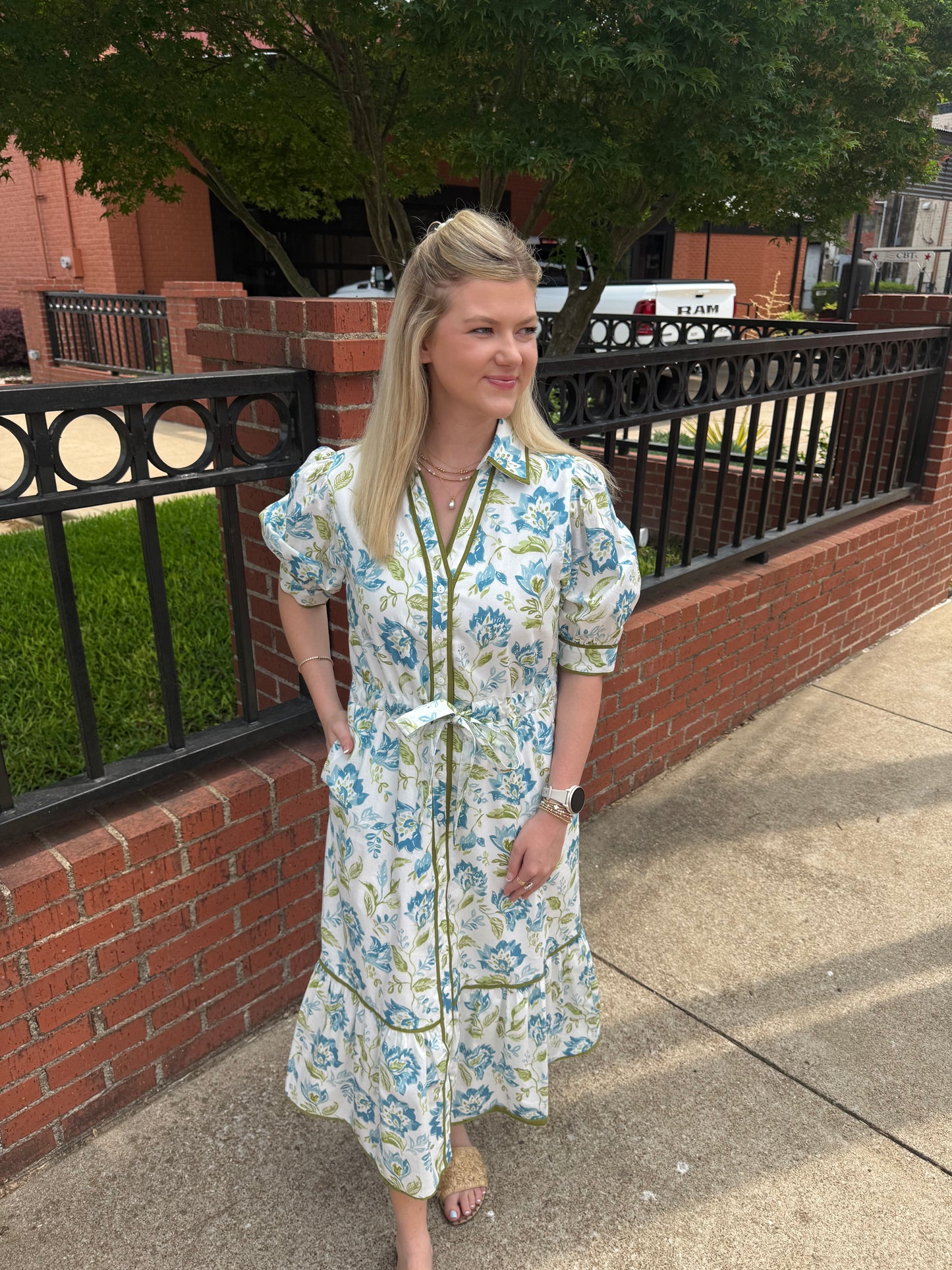 Short Sleeve Floral Print Dress