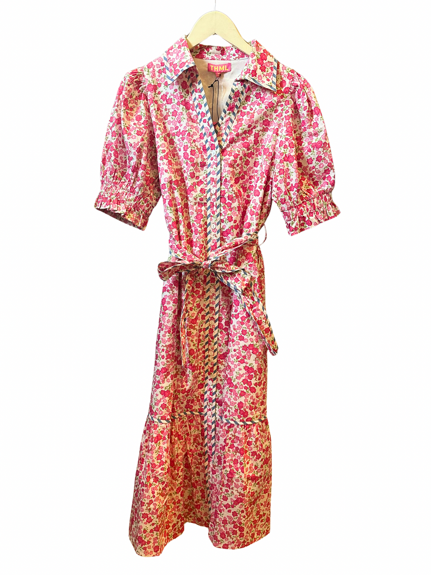 Long Sleeve Floral Button Down Dress