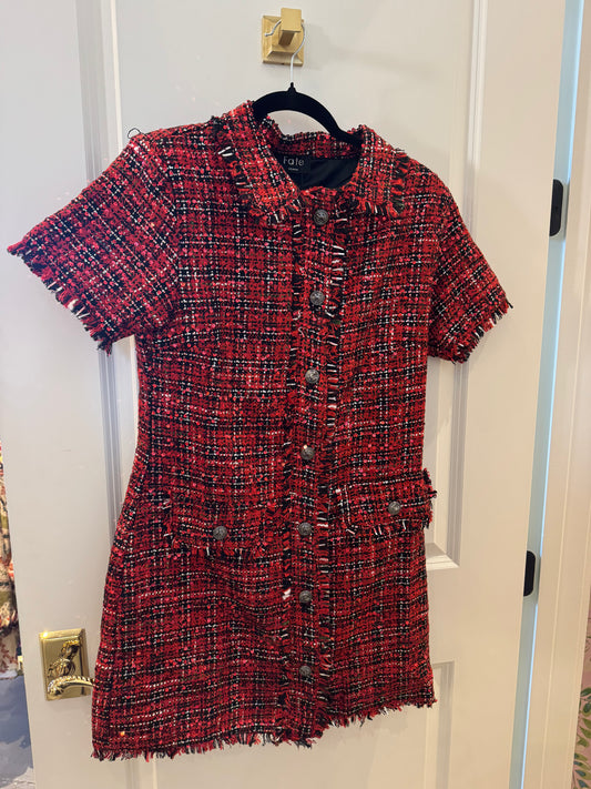 Sequin Embellished Tweed Dress