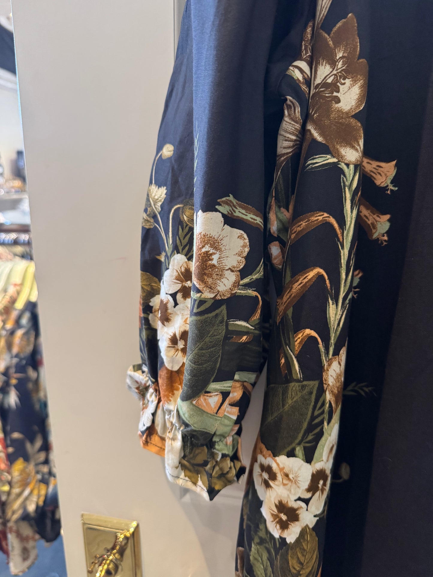 Floral Detail Mini Dress - Black