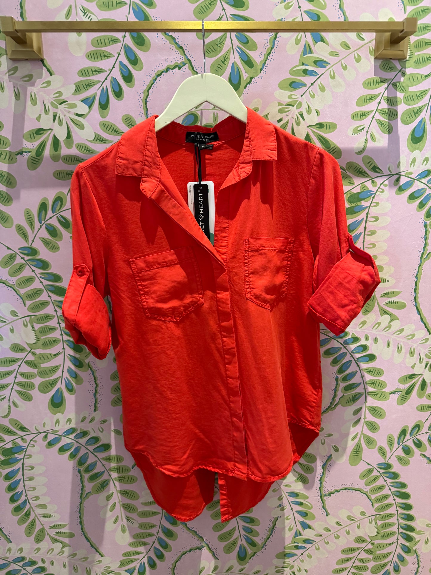 Riley Shorter Rolled Top- Red Ribbon