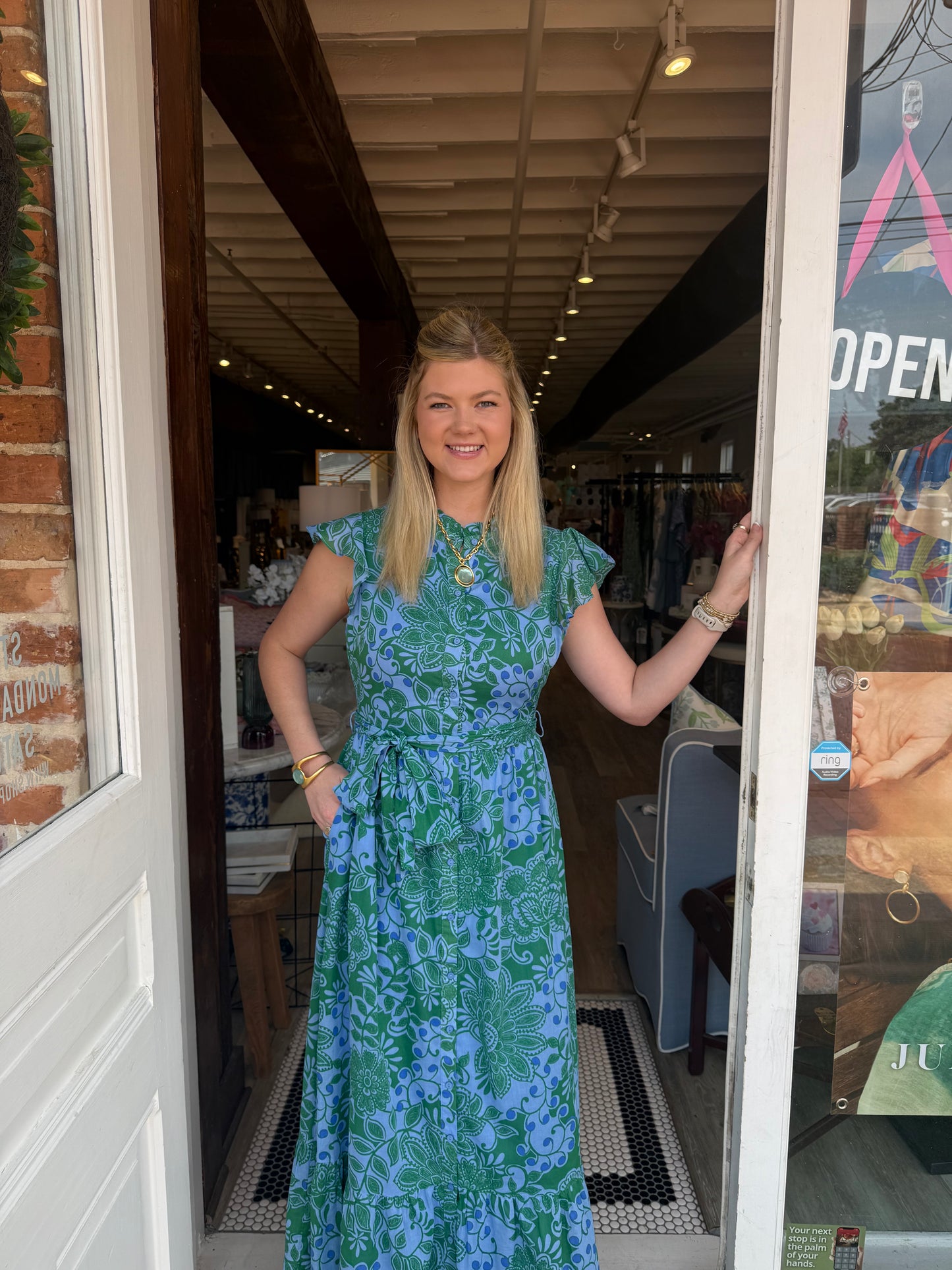 Tressa Floral Riah Button Down Maxi Dress