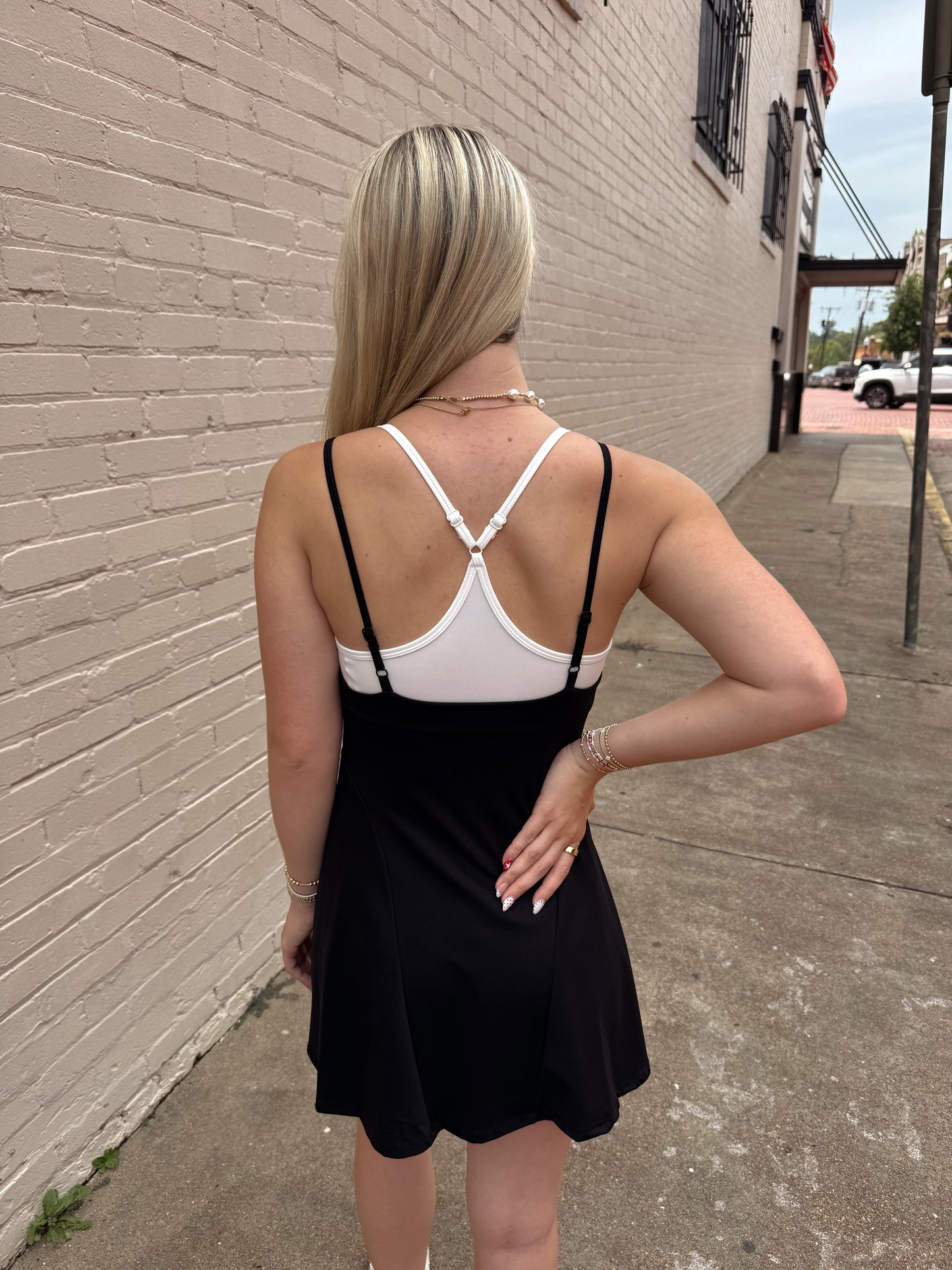 Double Layered Dress- Black and White