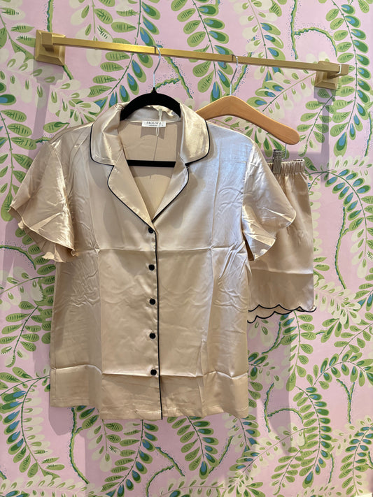 Short Sleeve Pajama Set - Rose Gold