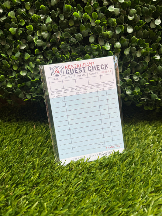Kids Playtime Pad - Restaurant Guest Check