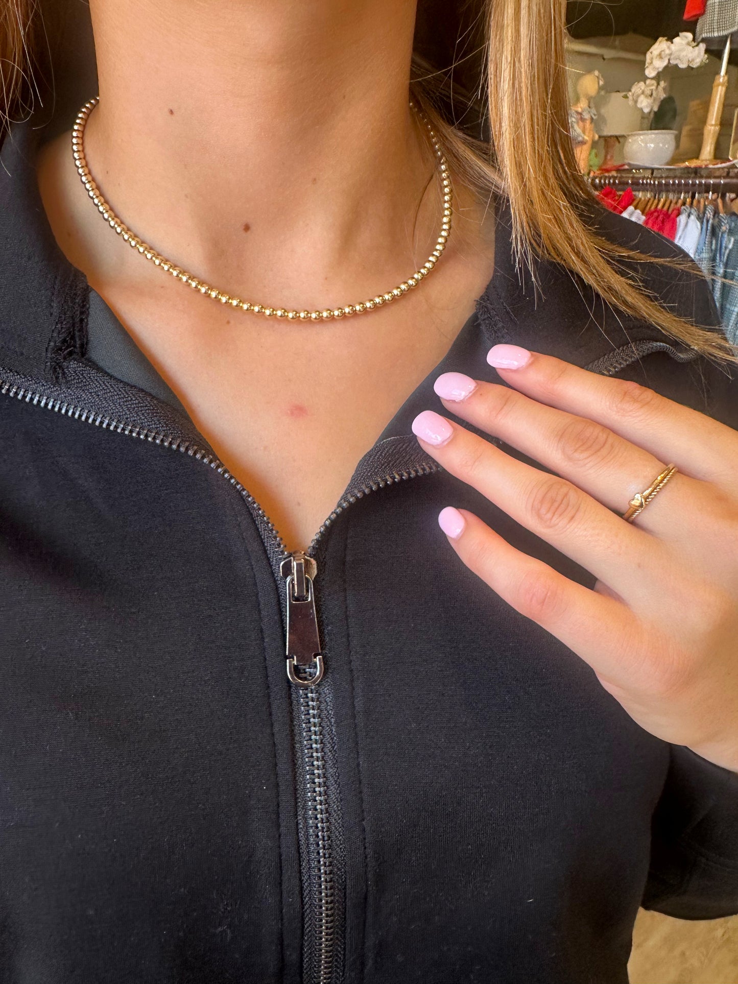 Gold Filled Beaded Necklace 4mm