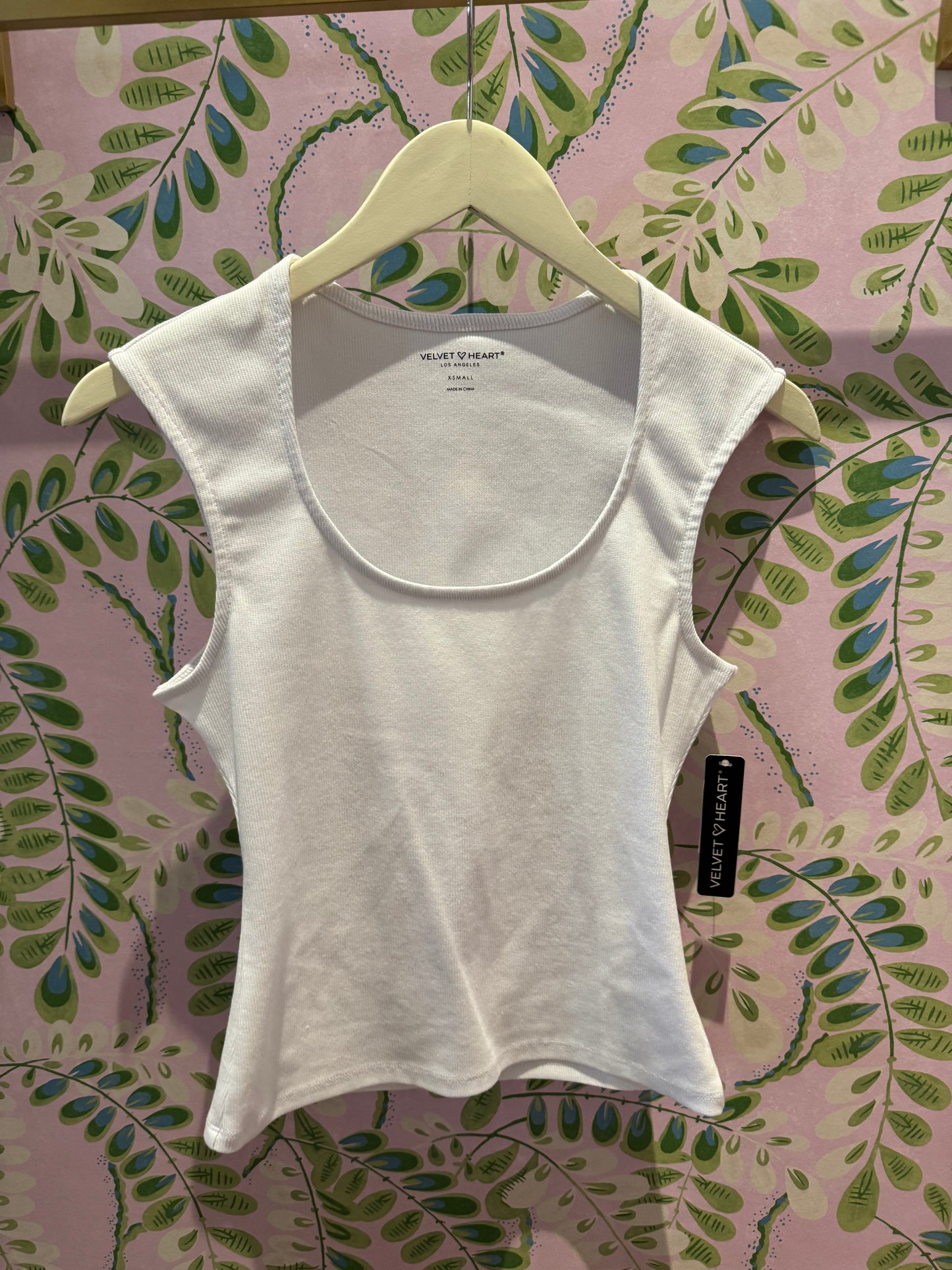 Heyes Knit Ribbed Square Neck- White