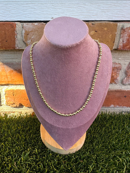 Gold Filled 3mm, 4mm Beaded Necklace