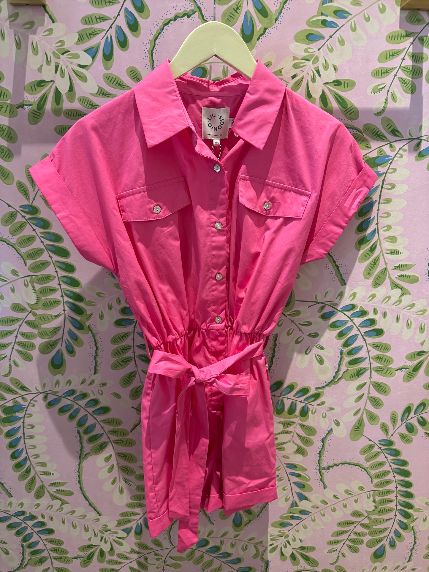 Young Ladies Woven Playsuit-Pink