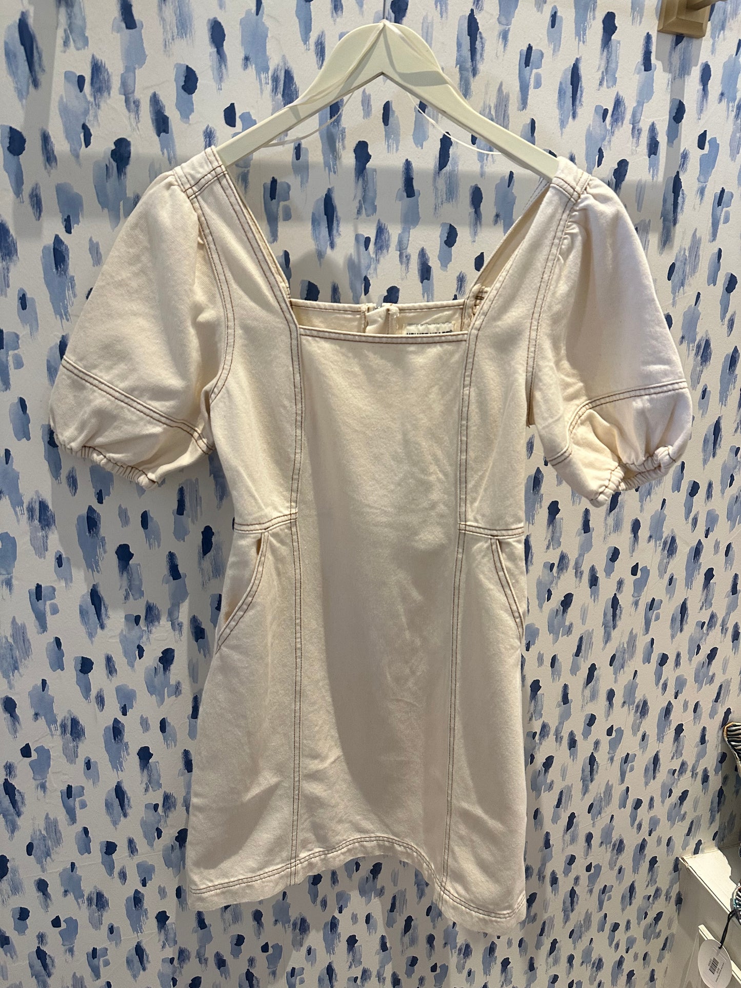 Short Puff Sleeve Dress - Ivory