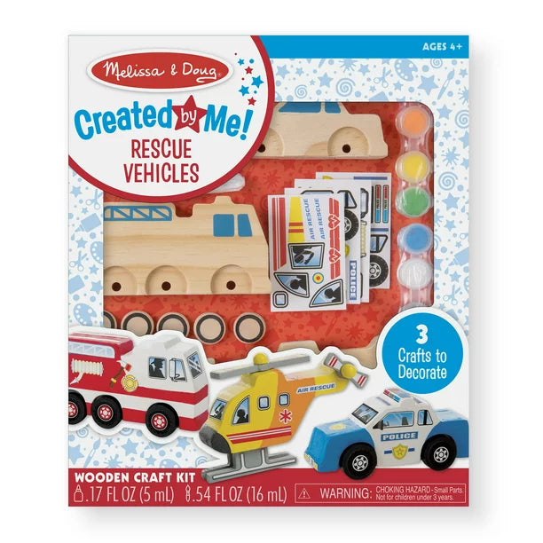 Melissa & Doug Rescue Vehicles Wooden Craft Kit
