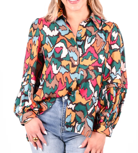 Oxford Top - Fall Ikat
