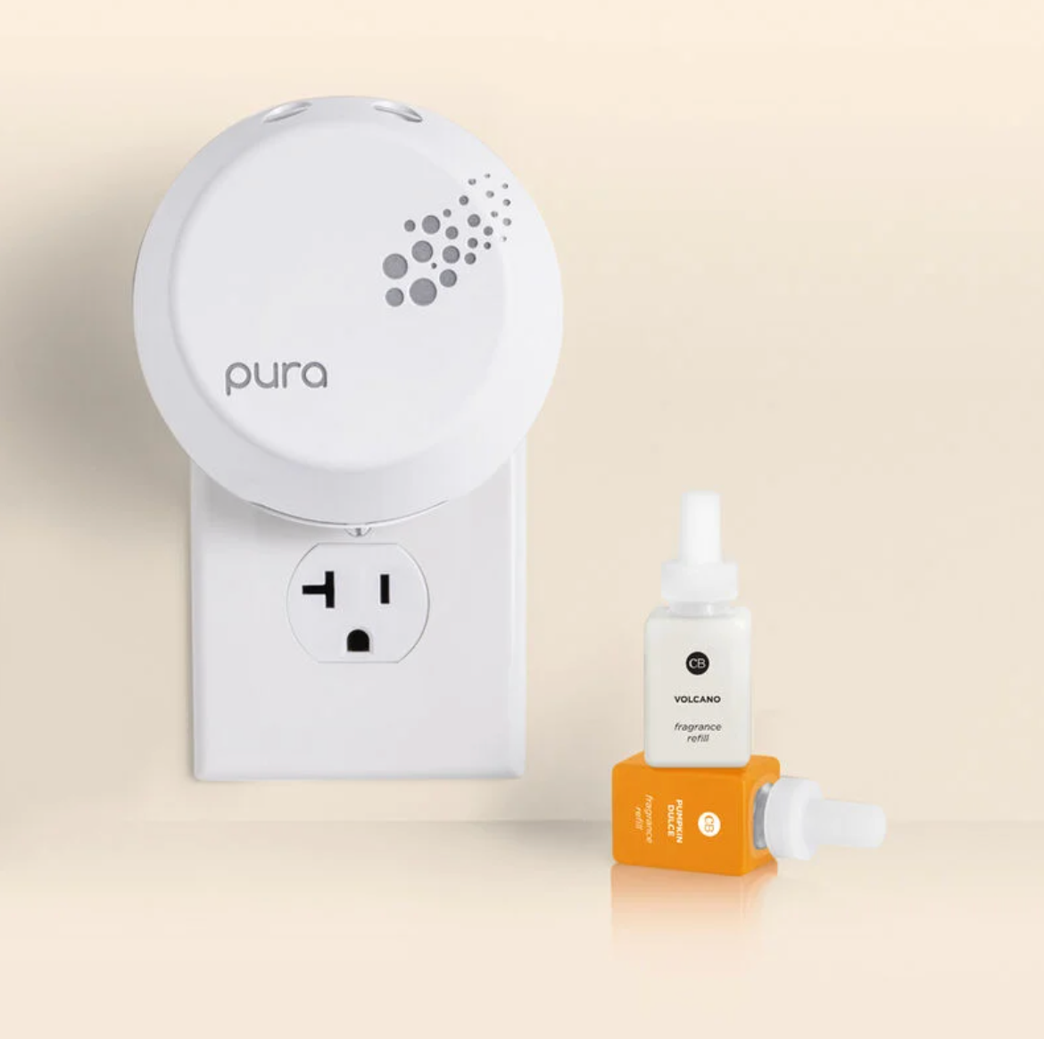 CB + Pura Smart Home Diffuser Kit, Pumpkin Dulce & Volcano