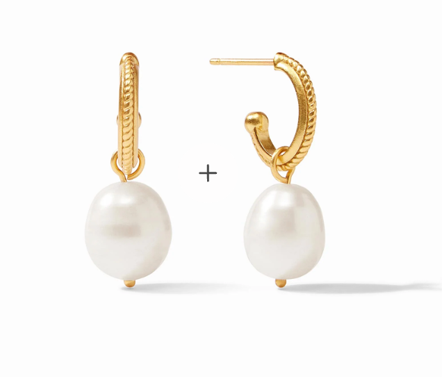 Delphine Pearl Hoop & Charm Earring