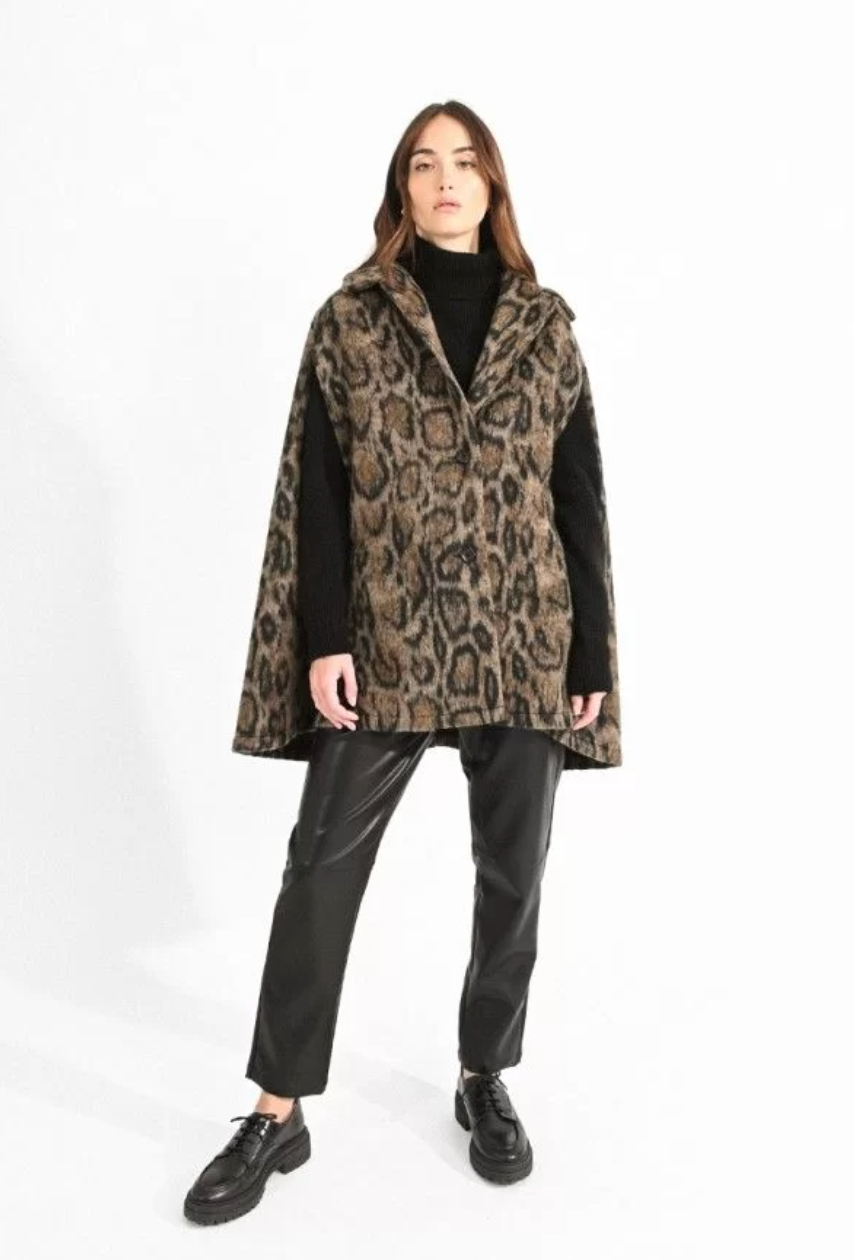 Leopard hot sale cape blazer