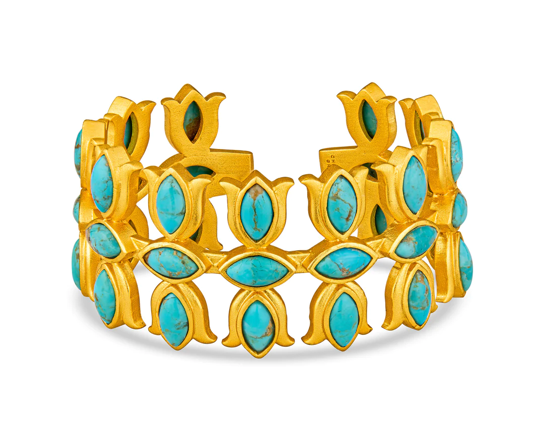 Flower Crown Cuff - Turqouise