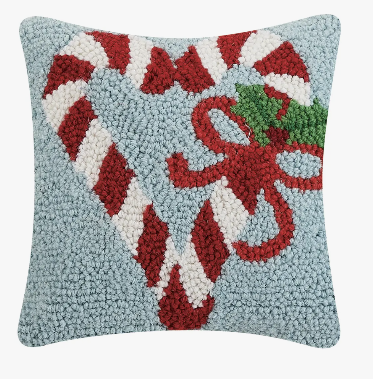 Candy Cane Heart Hook Pillow