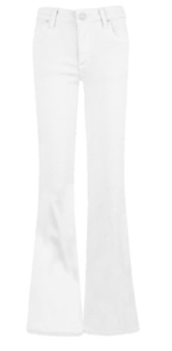 Ana High Rise Fab Ab Flare Babydoll- Optic White