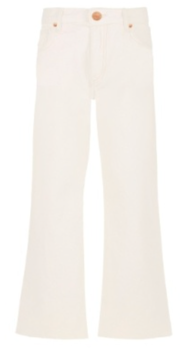 Kelsey High Rise Ankle Flare- Ecru