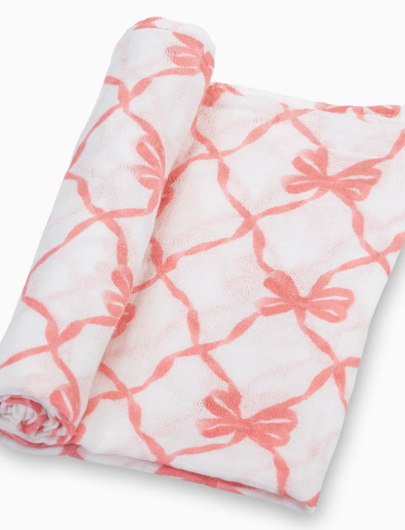 Beautiful Bows Baby Swaddle Blanket - Pink
