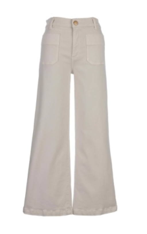 Charlotte High Rise Wide Leg- Ecru