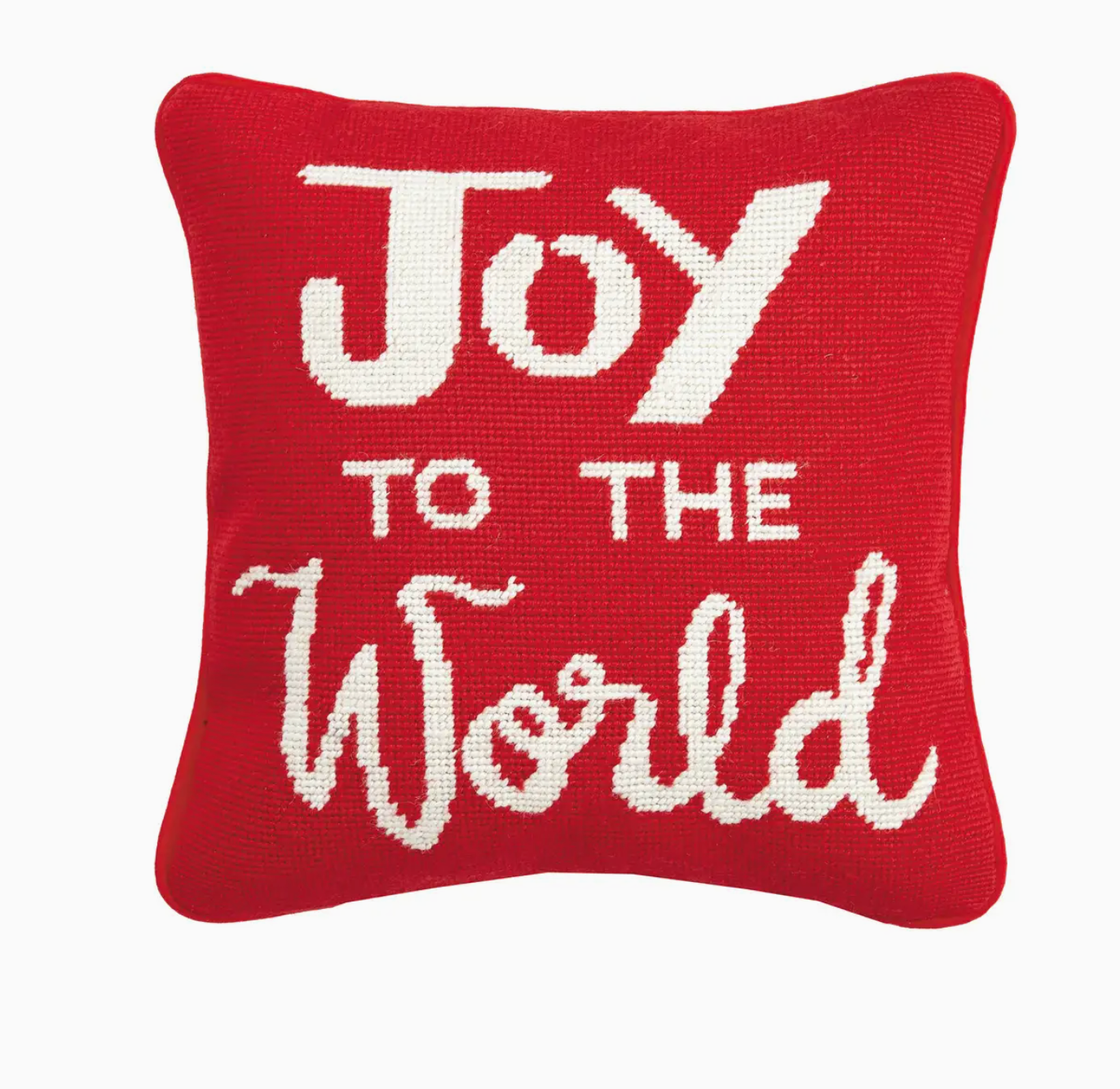 Joy To the World Needlepoint Pillow