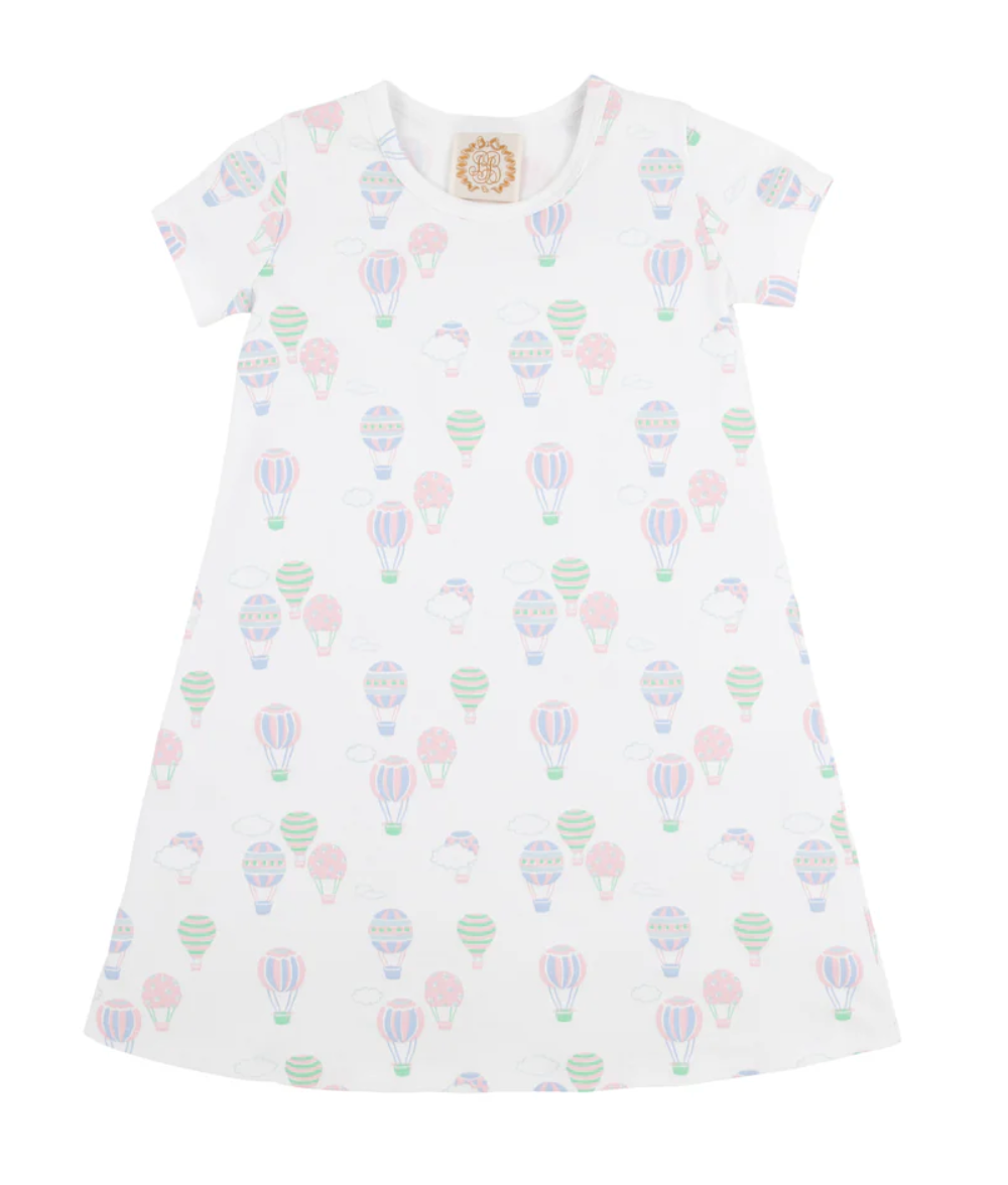 Polly Play Dress Short Sleeve- Up Up and Away (pink)