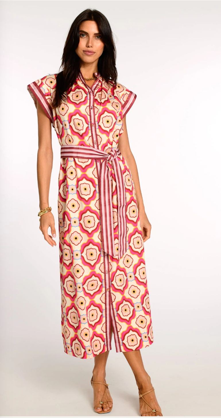 Kate Dress- Trellis Pink