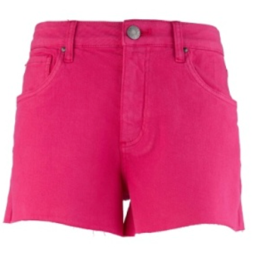 Jane High Rise Short w/ Raw Hem- Fuchsia