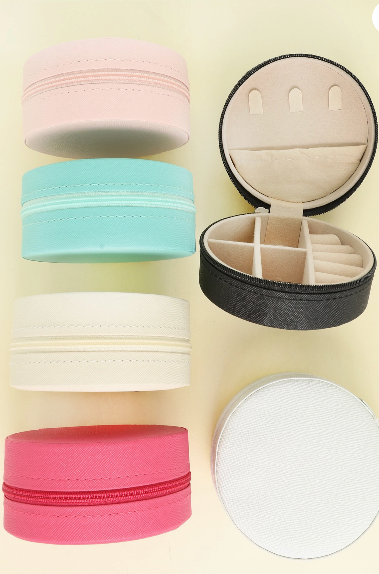 Leather Round Jewelry Box