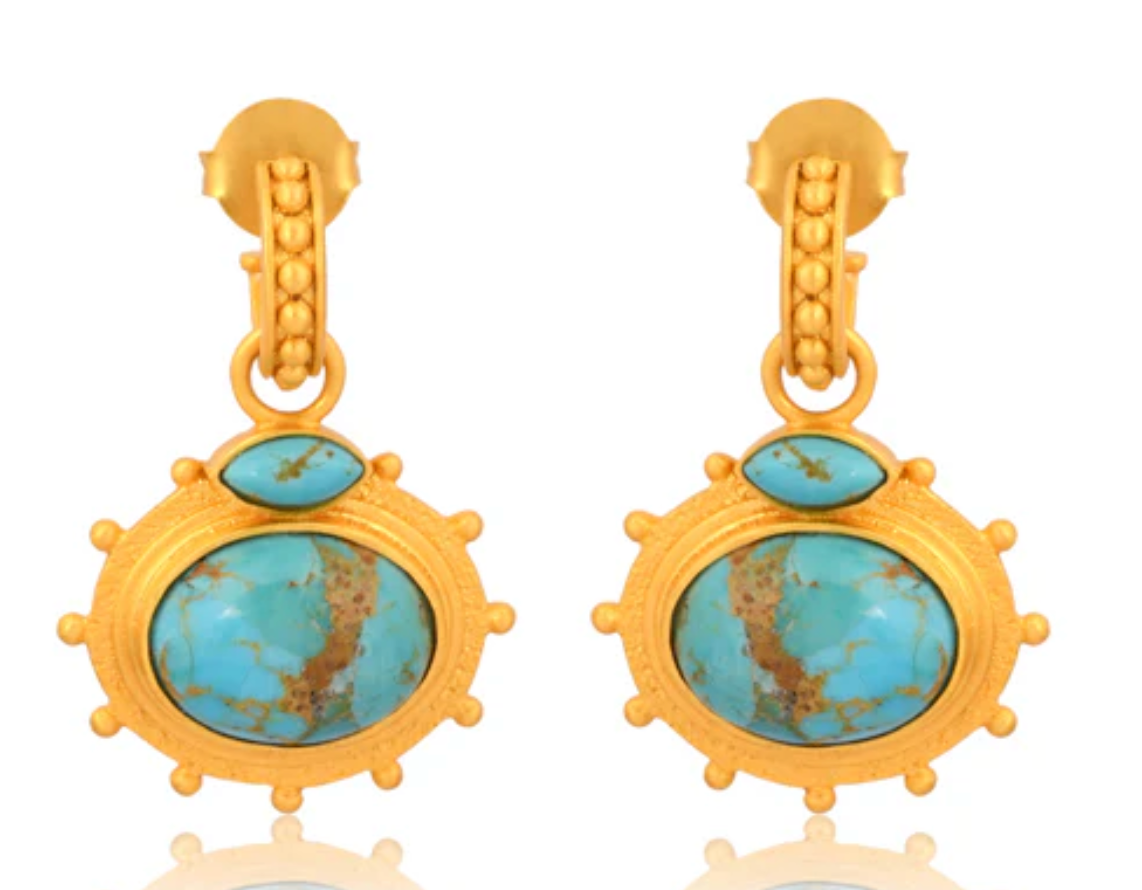 Athena Drop Earrings - Turquoise