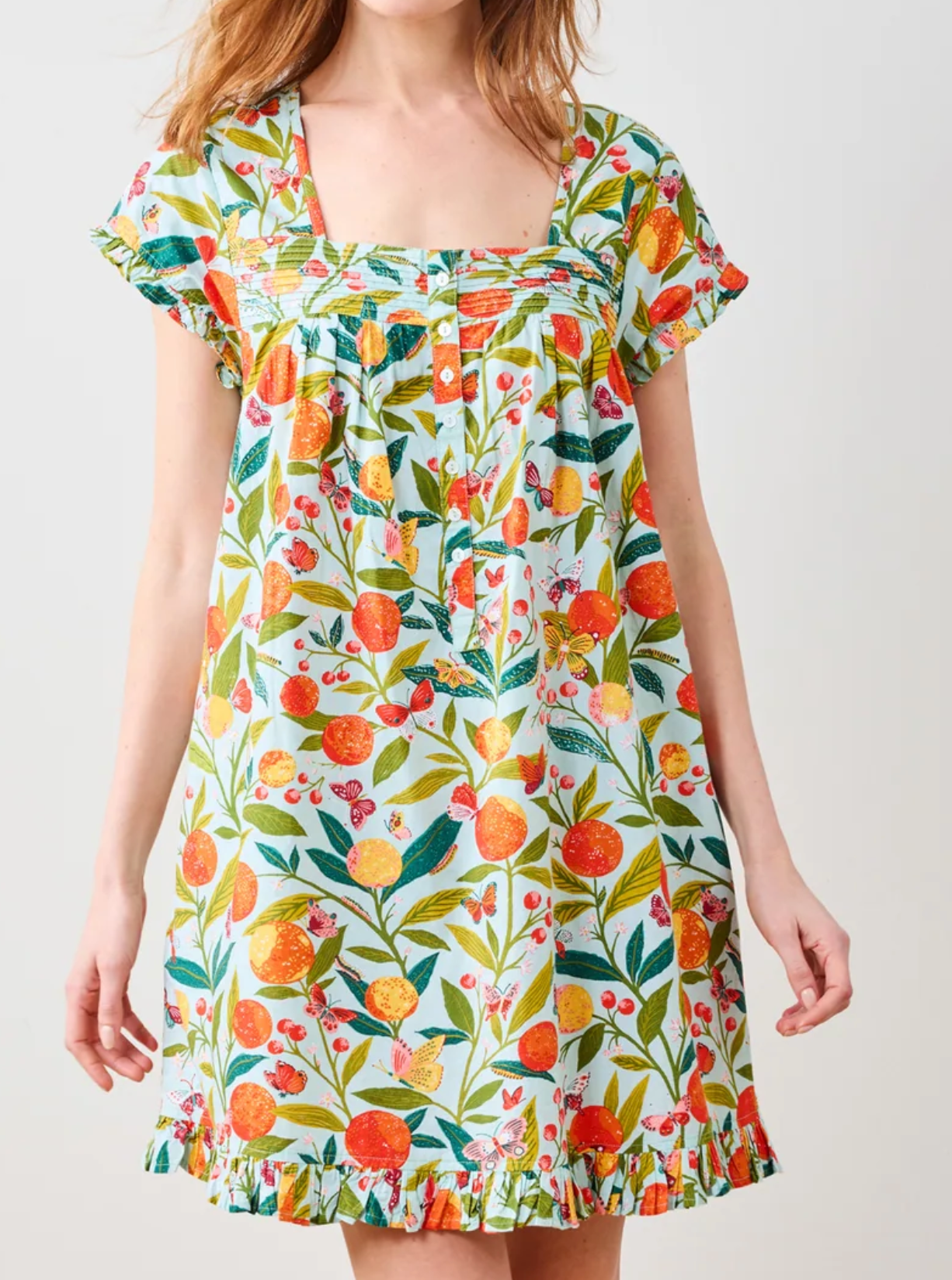 Butterfly Grove Nightgown - Soft blue