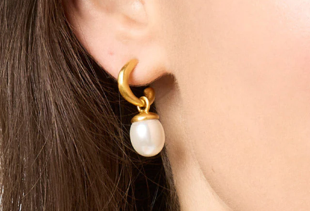 Wave Hoop & Charm Earring