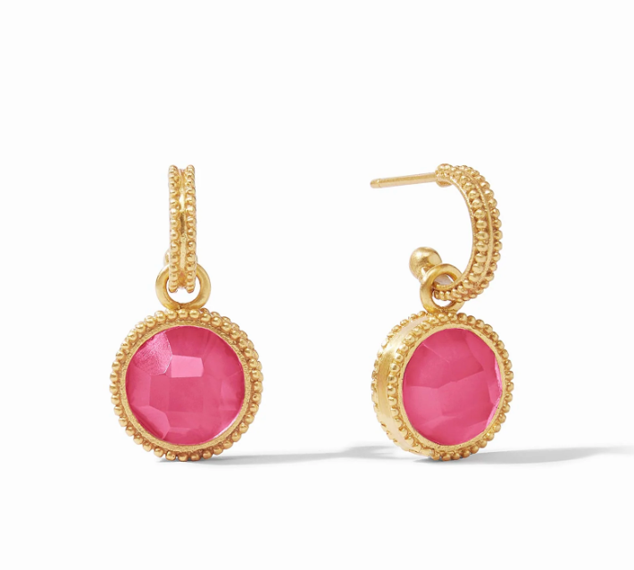 Fleur-de-Lis Hoop & Charm Earring