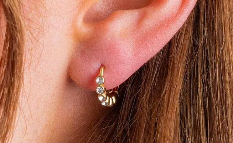 Blaire Bezel Huggie Earrings