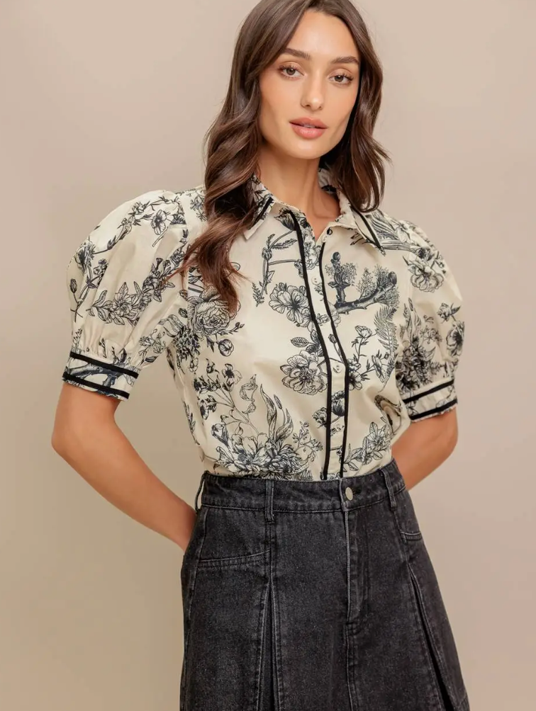 Printed Woven Top