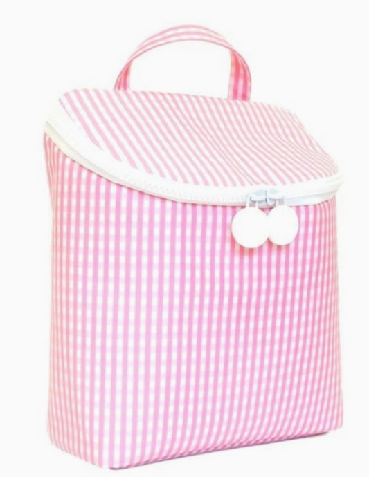 Take Away Lunch Bag - Insulated Gingham Pink
