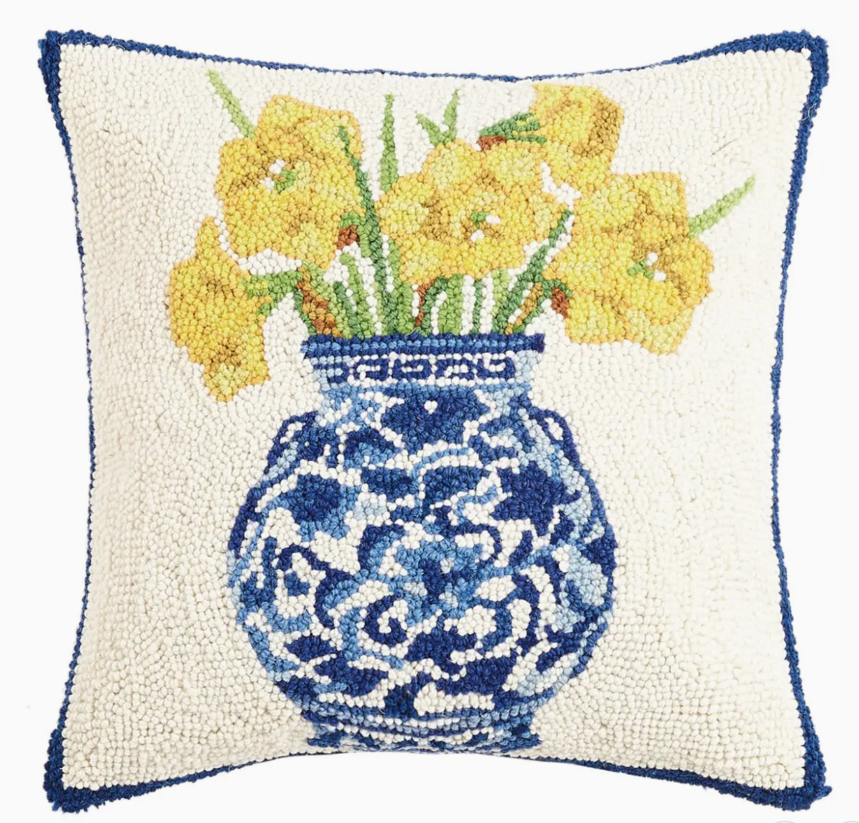 Chinoiserie Vase Daffodils Hook Pillow