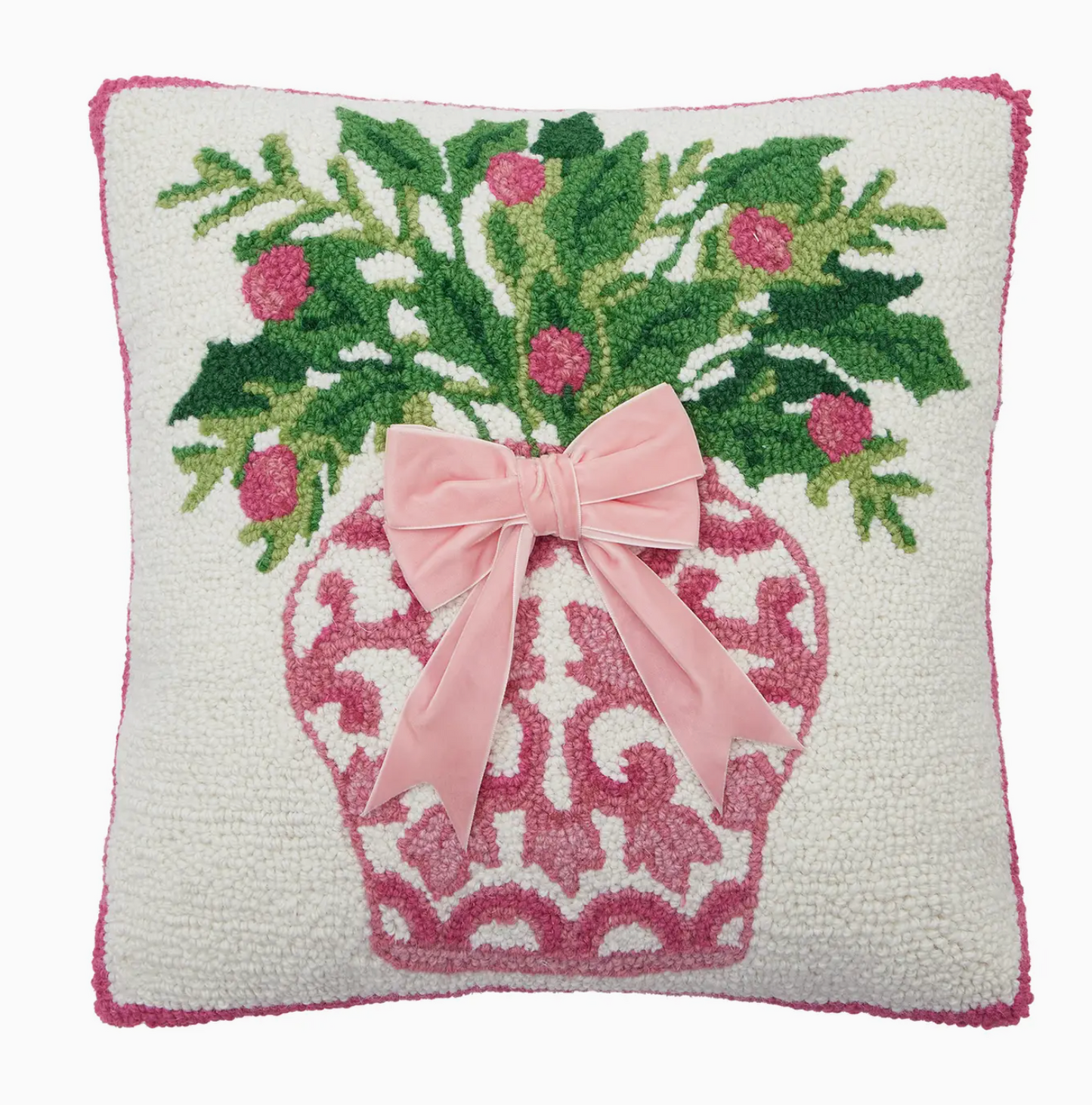 Chinoiserie Vase Ribbon Hook Pillow