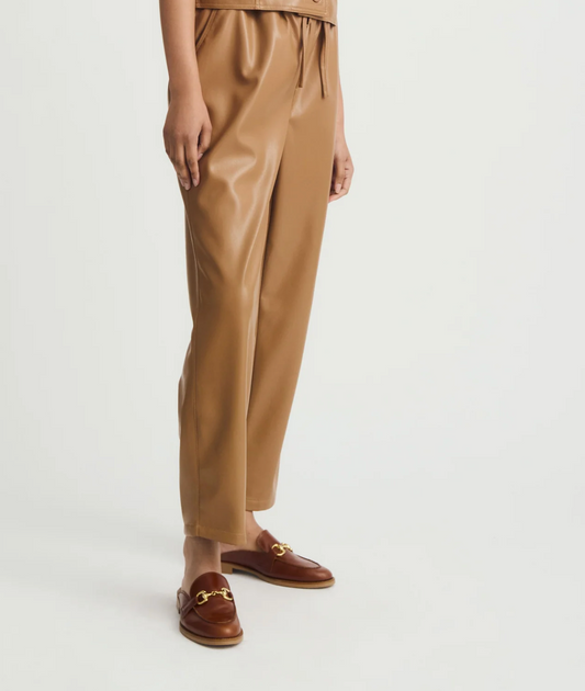Leather Drawcord Pant - Amber