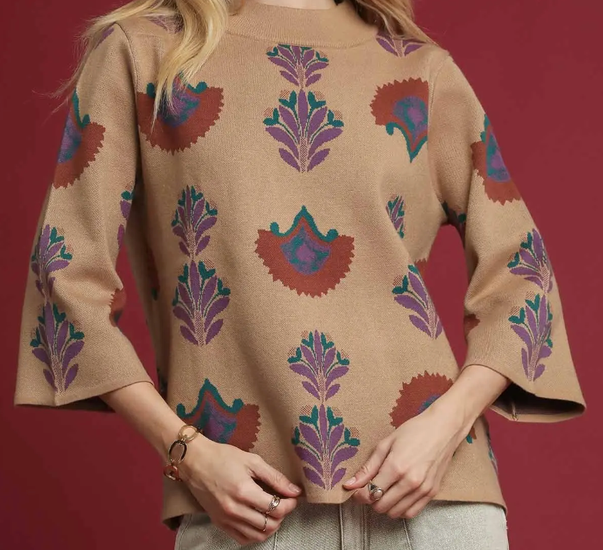 Bloom Knit Top- Latte