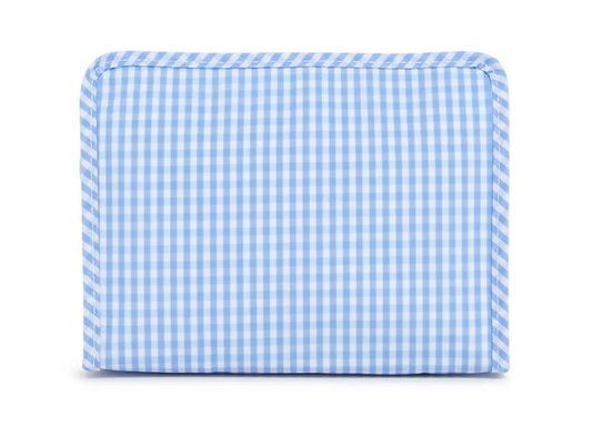 Roadie Medium Zip Pouch-Gingham Sky