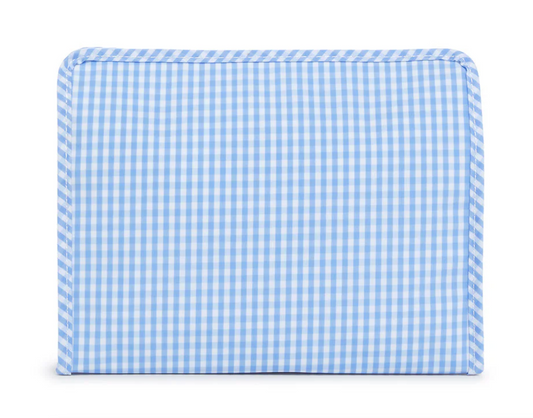 Roadie Large Zip Pouch-Gingham Sky
