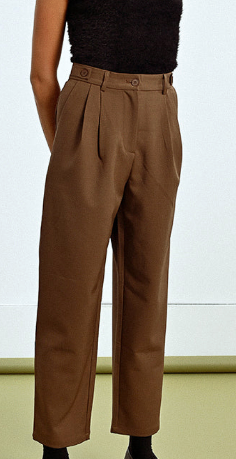 YOUNG LADIES WOVEN PANTS- Brown