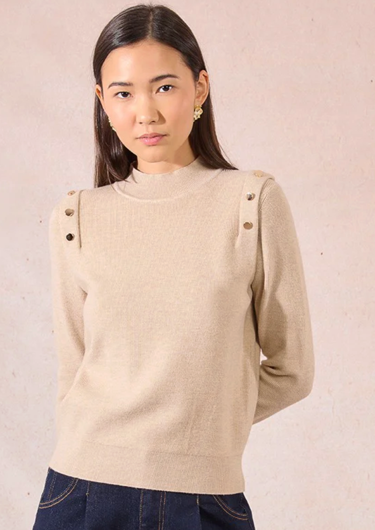 Ladies Knitted Sweater- Beige