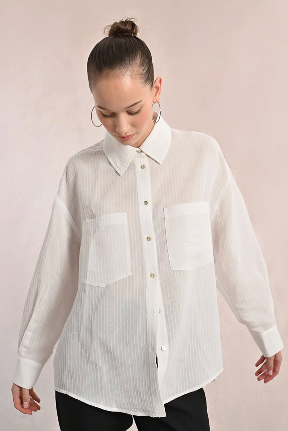 Ladies Woven SHirt- White