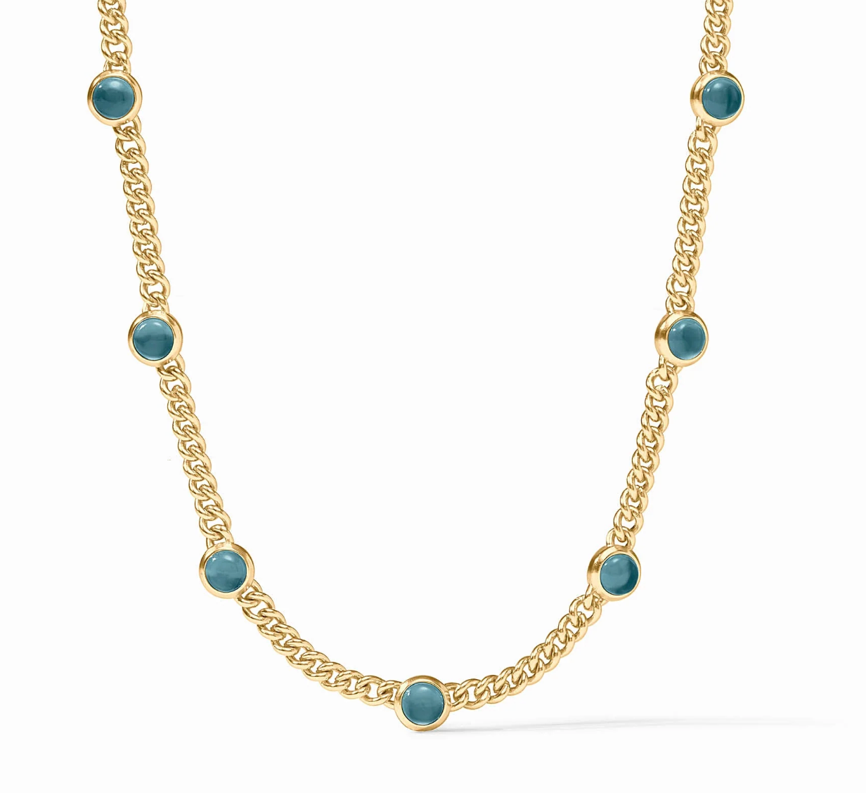 Dolce Delicate Station Necklace- Iridescent Montana Blue