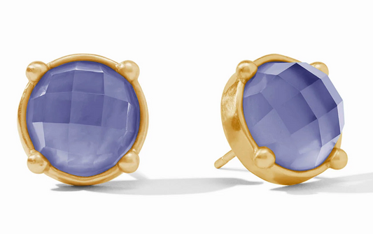 Honey Stud- Iridescent Tanzanite Blue