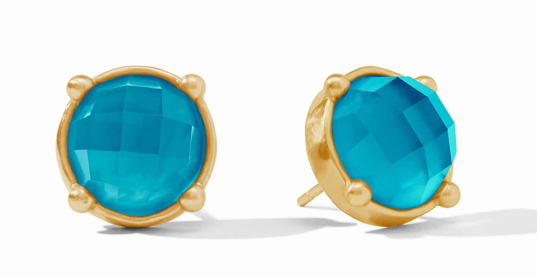 Honey Stud- Iridescent London Blue