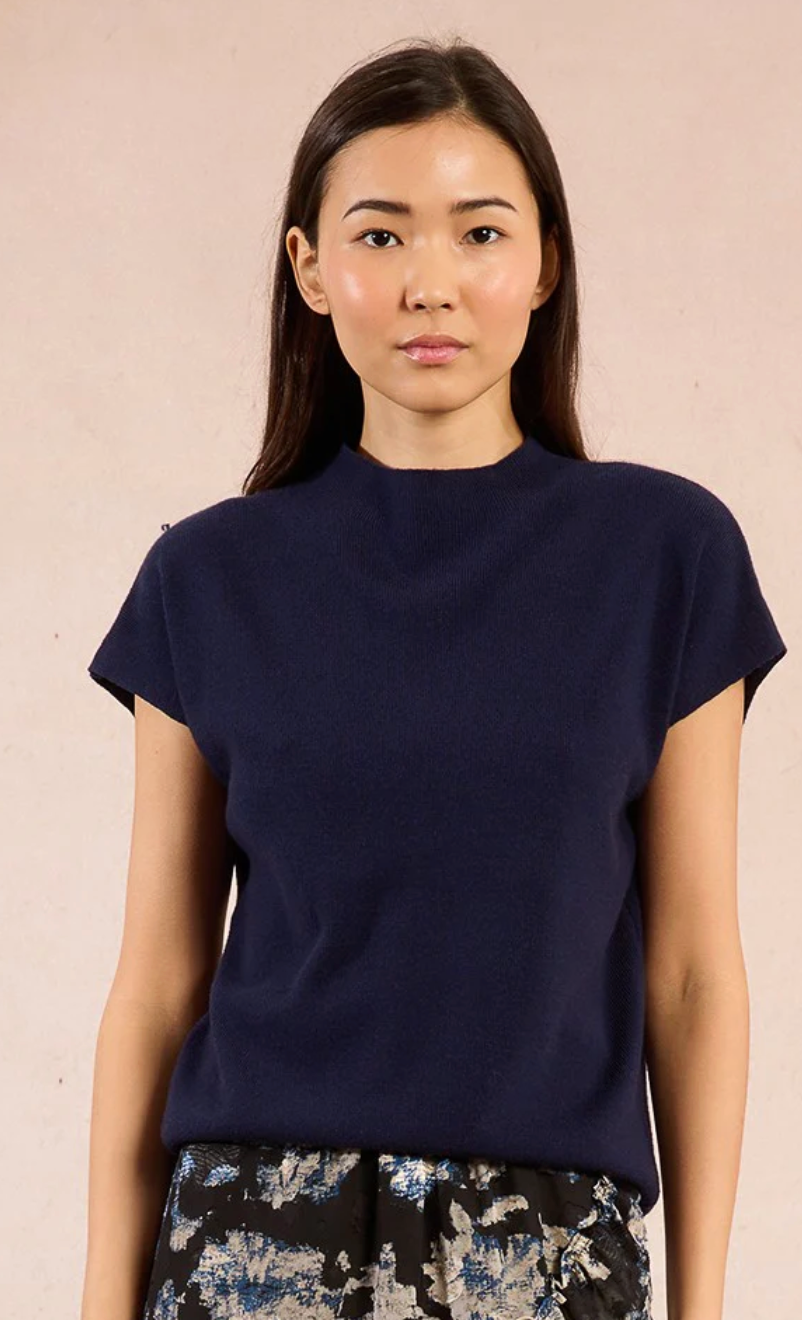 Ladies Knitted Sweater- Navy Blue